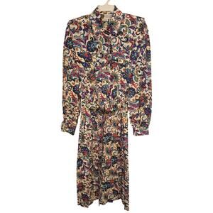 Vintage Don Elliott Sport Dress Paisley Dress With Belt Size 4P B15